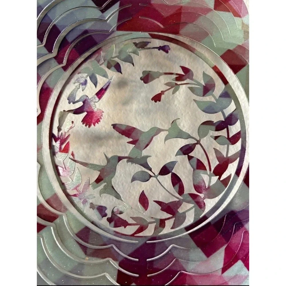 Hummingbird Wind Spinner 3D Hanging Stainless Steel Garden Porch‎ Patio Decor